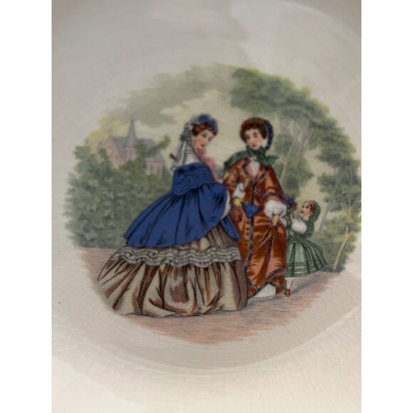 Godey Prints Rim Soup Bowls by Salem China Co Victorian Ladies Set of 4 USA - Picture 3 of 10
